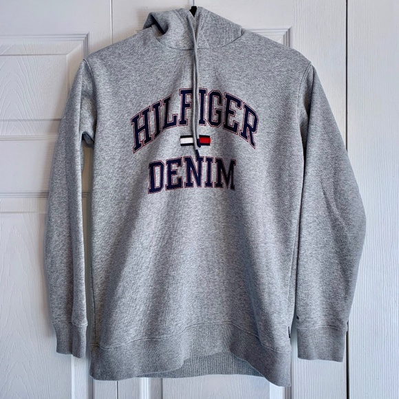 tommy denim hoodie
